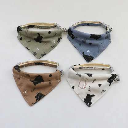 Mokka - Cartoon Cat Print Pet Bandana Collar