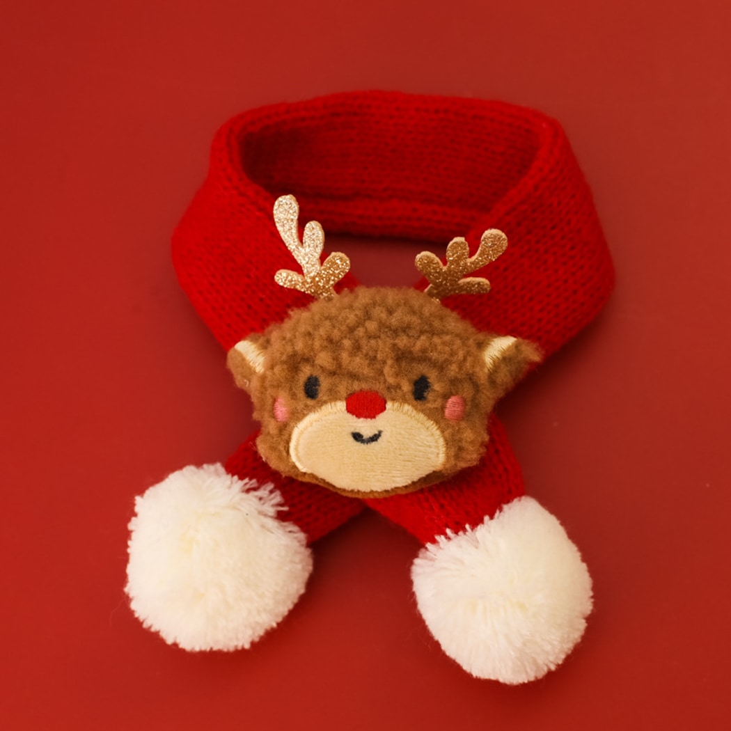 Christmoo - Cartoon Christmas Cat and Dog Neck Scarf