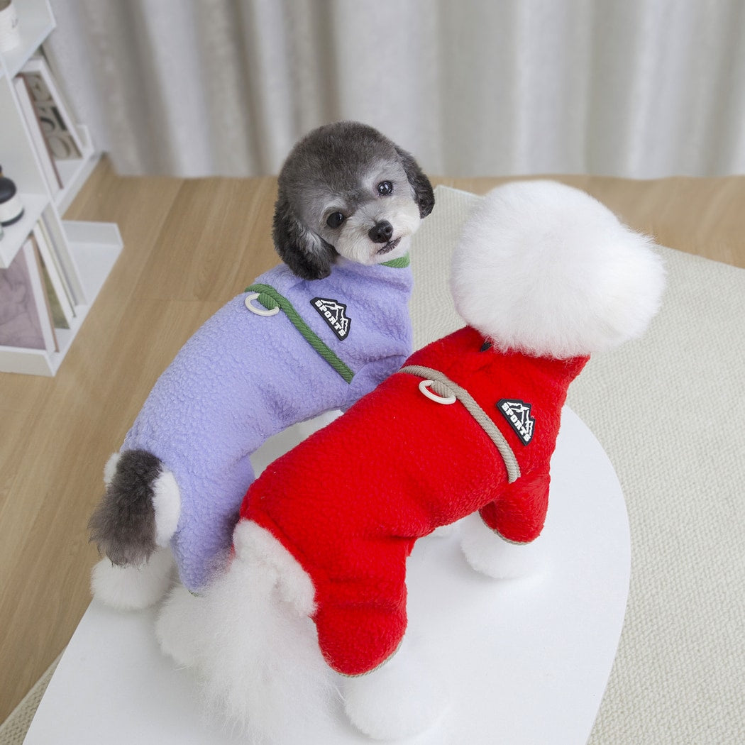 Ozzie - Contrast Trim Four-Legged Dog Jumpsuit