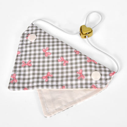 Mokka Bow Print Cat Bandana Collar displayed on a white background