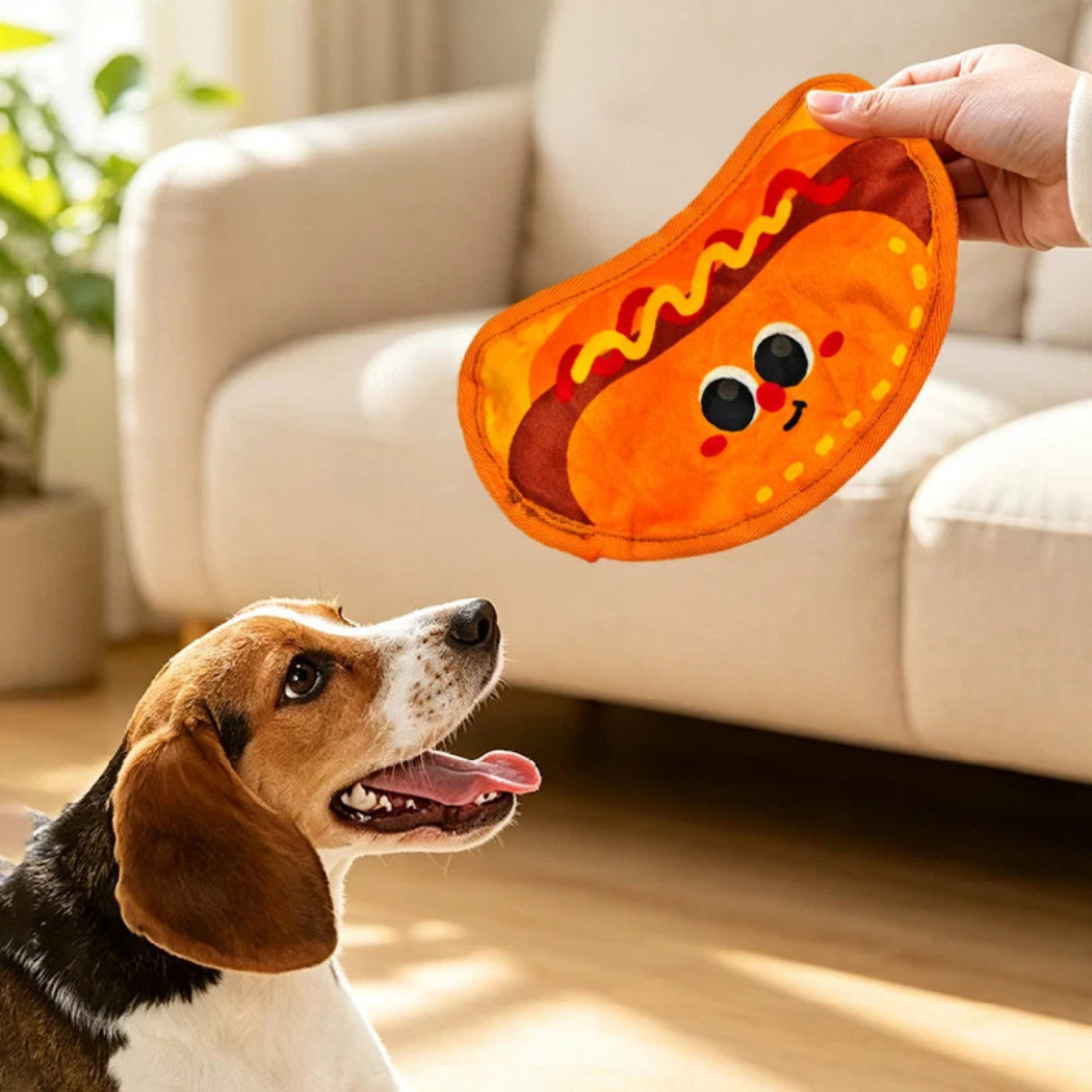 Petkin - Plush Flat Food-Shaped Dog Toy