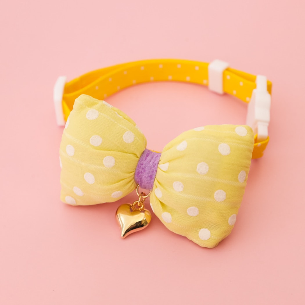 Mokka - Plaid or Polka Dot Bow Bell Pet Collar