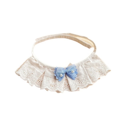 Mokka - Bow Lace Trim Cat Collar