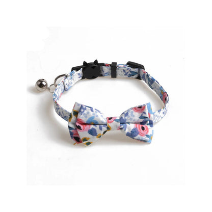 Mokka - Floral Print Panel Cat Collar Set