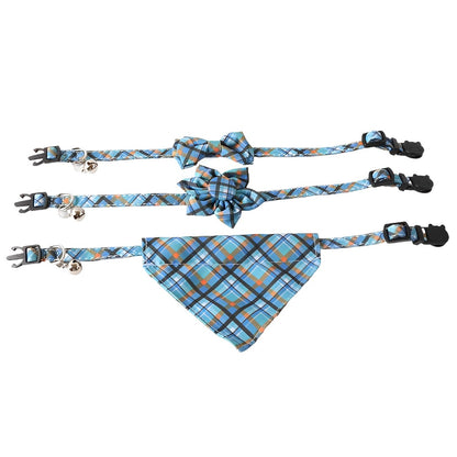 Mokka Plaid Breakaway Cat Collar showing adjustable strap for size customization