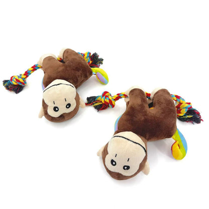 Petkin - Soft Chew Plush Monkey Dog Tug Toy