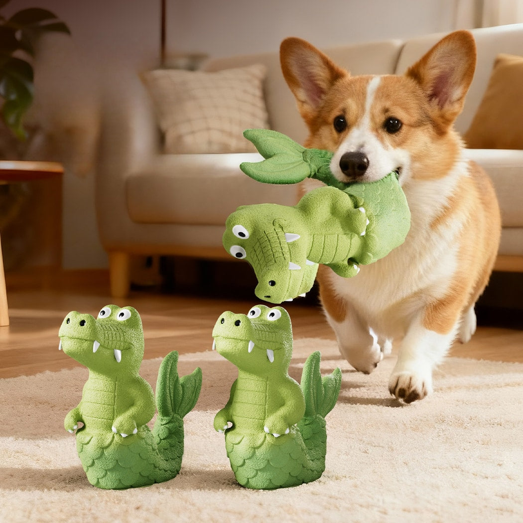 Petkin - Cartoon Crocodile Squeaky Dog Toy