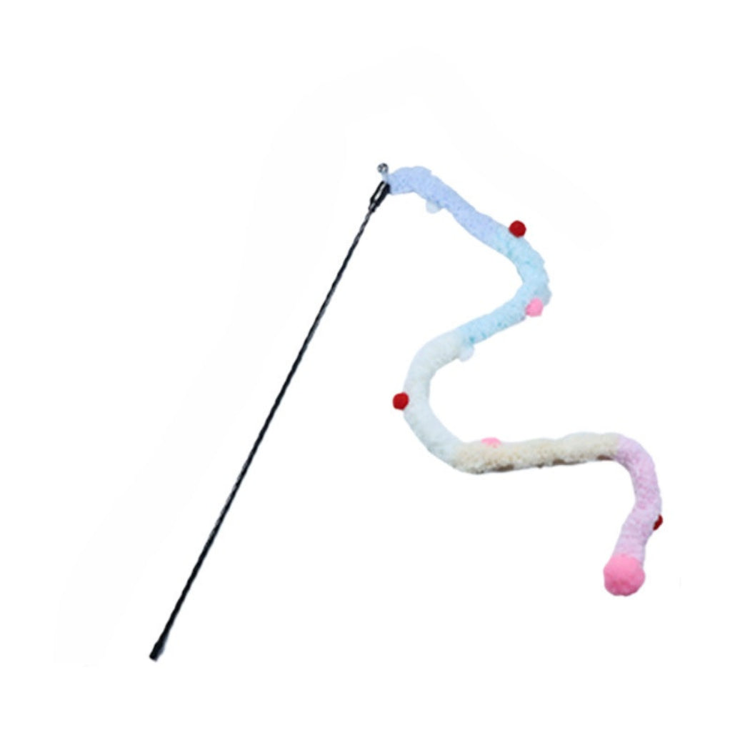 Moo - Fuzzy Strip Pom-Pom Wand Cat Toy