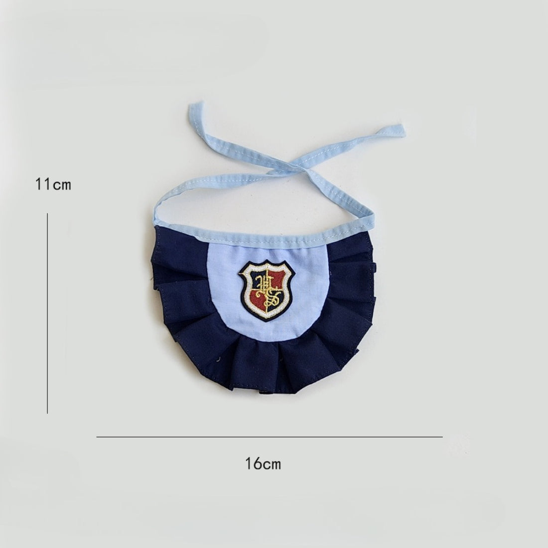 Mokka Academy Badge Cat Bib displayed on a white background showing full design