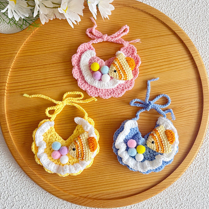 Mokka - Knit Style Fish Motif Cat Bib
