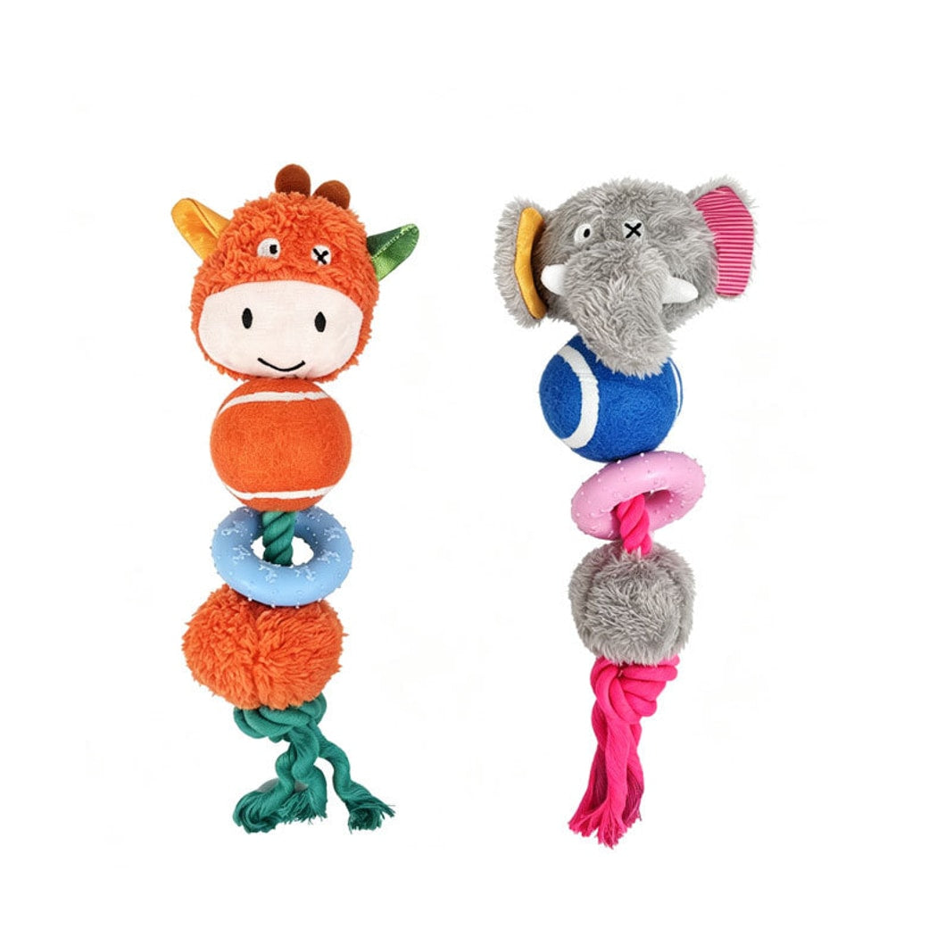 Petkin - Animal Rope Ring Squeaky Dog Toy