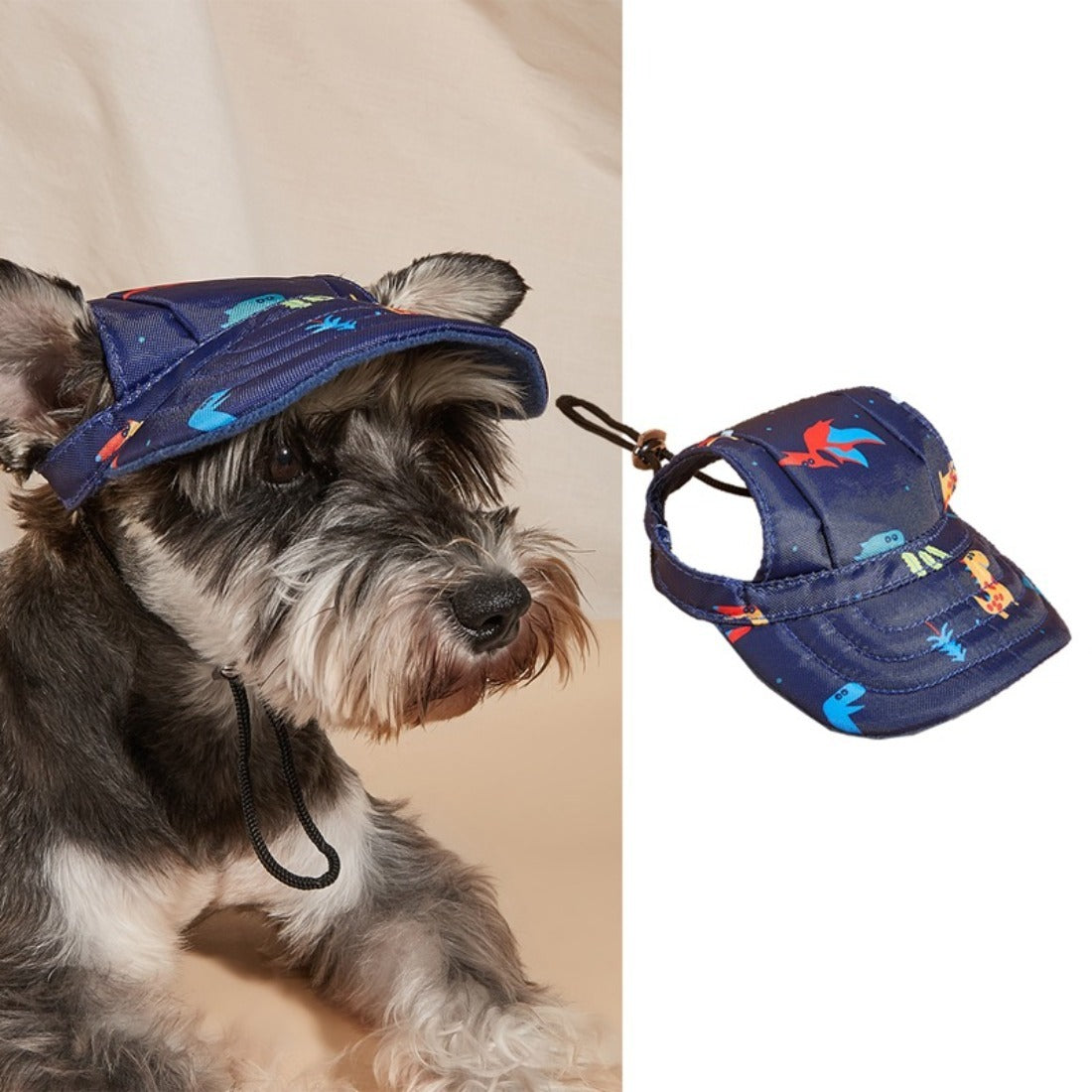 Ozzie Pattern Dog Baseball Cap displayed on mannequin head
