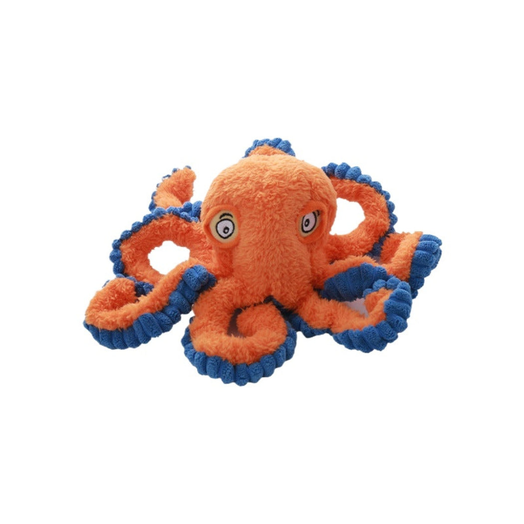 Petkin - Plush Octopus with Stitched Eyes Dog Toy