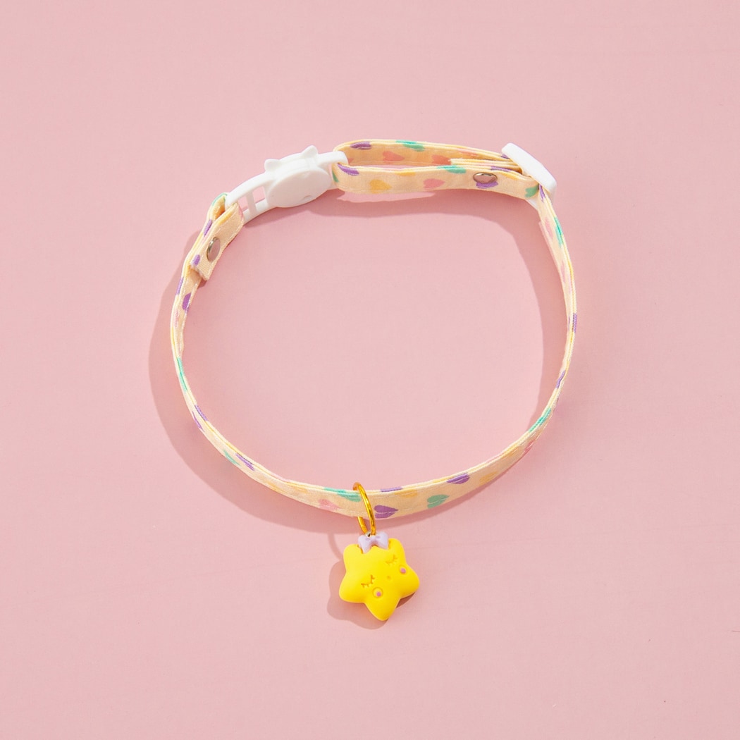 Mokka - Adjustable Heart Print Princess Style Cat Collar
