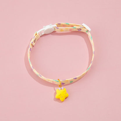 Mokka - Adjustable Heart Print Princess Style Cat Collar