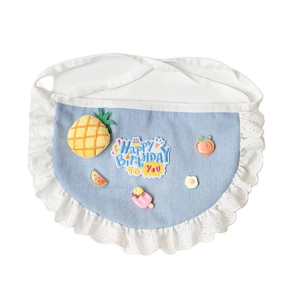 Mokka - Pineapple Ruffle-Trim Bib Pet Neckwear