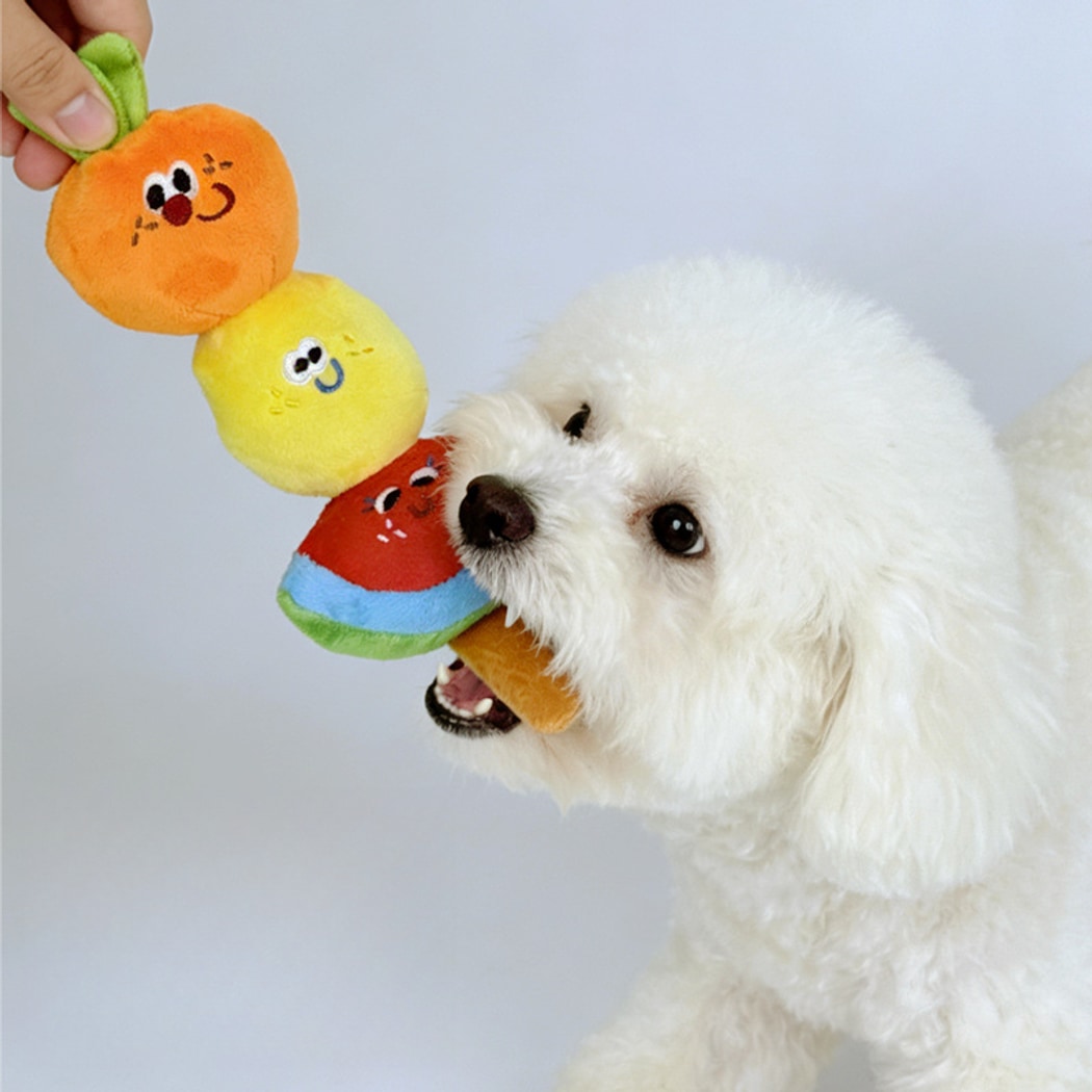 Petkin - Playful Fruit Skewer Crinkle Plush Dog Toy