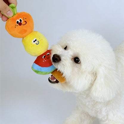 Petkin - Playful Fruit Skewer Crinkle Plush Dog Toy
