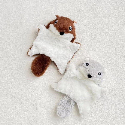 Plush squirrel kicker cat toy with soft fabric and tail detail