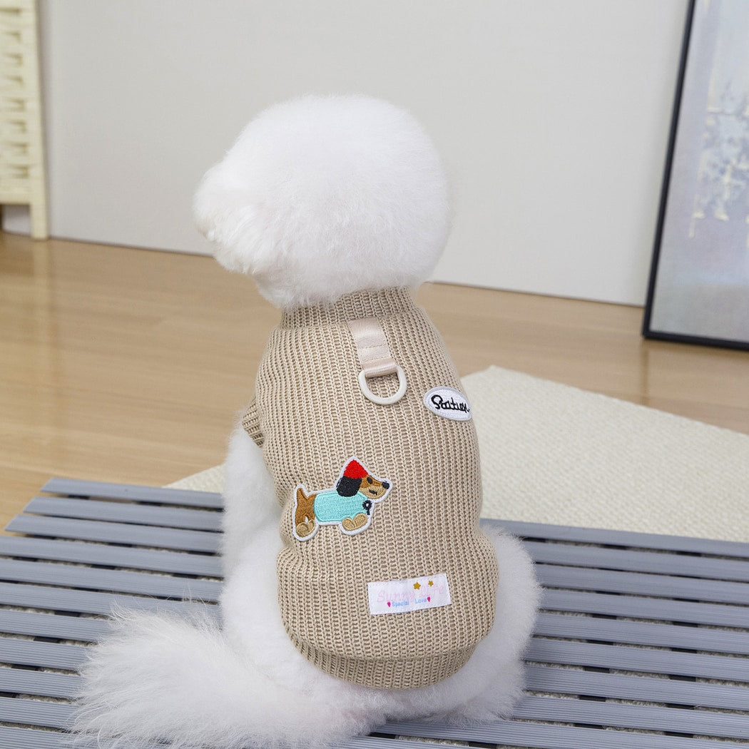 Ozzie - Casual Dog and Cat Pattern Pet Sweater Vest