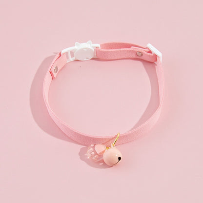 Mokka - Paw Charm Bell Accent Solid Cat Collar