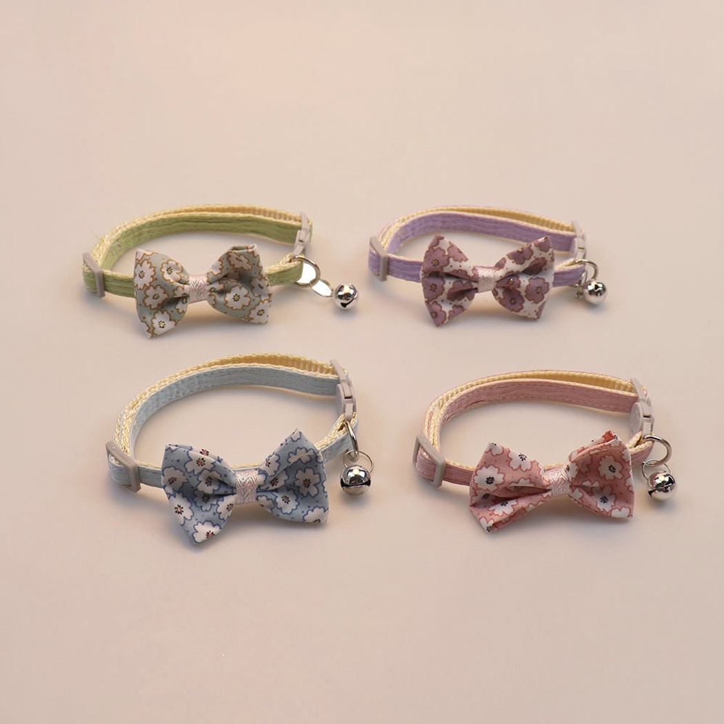 Mokka - Elegant Floral Bow Detail Cat Collar