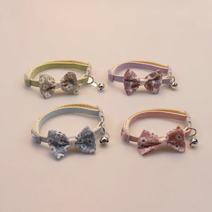 Mokka - Elegant Floral Bow Detail Cat Collar