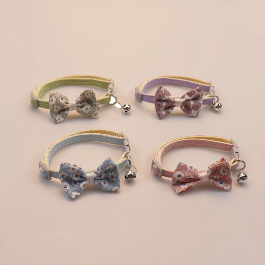 Mokka - Elegant Floral Bow Detail Cat Collar
