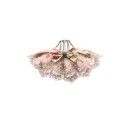 Mokka - Vintage Rose Bow Lace Ruffle Pet Collar