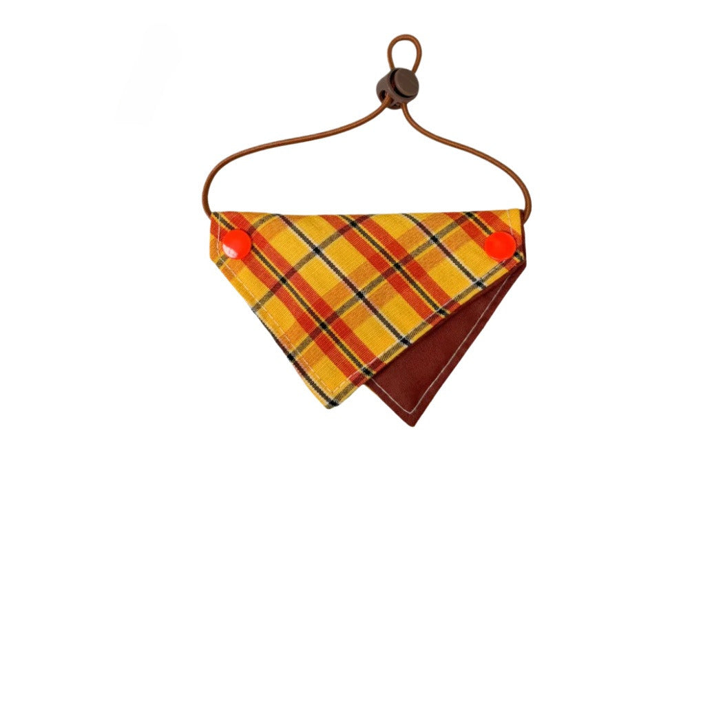 Mokka - Plaid Layered Bandana Pet Neckwear