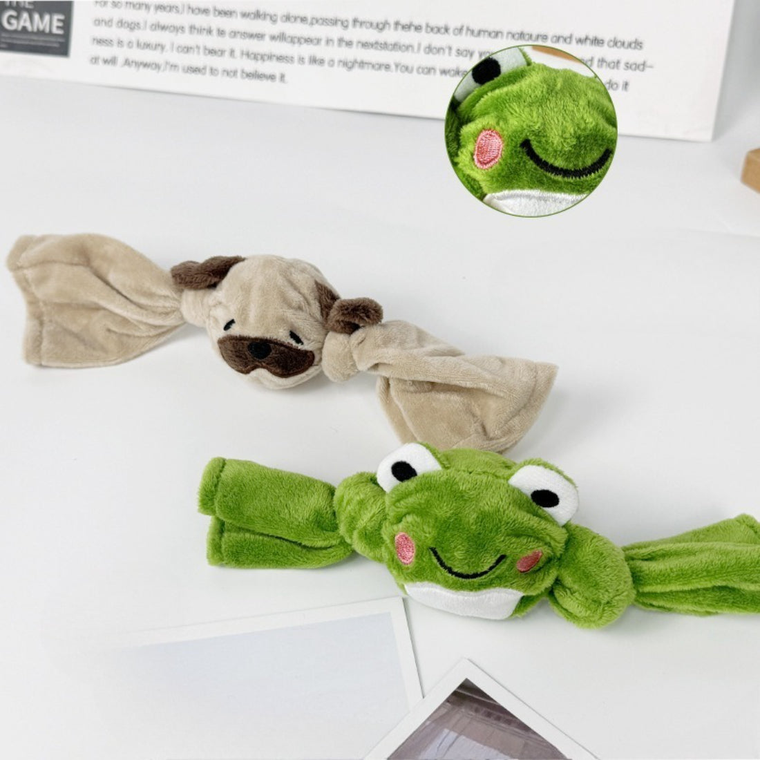 Petkin Animal Candy plush dog toy displayed on a white background