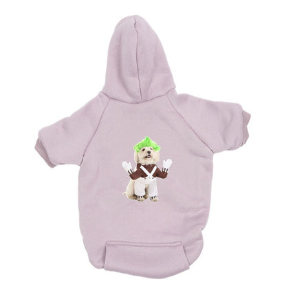 Ozzie - Cartoon Print Hooded Pet Sweatshirt