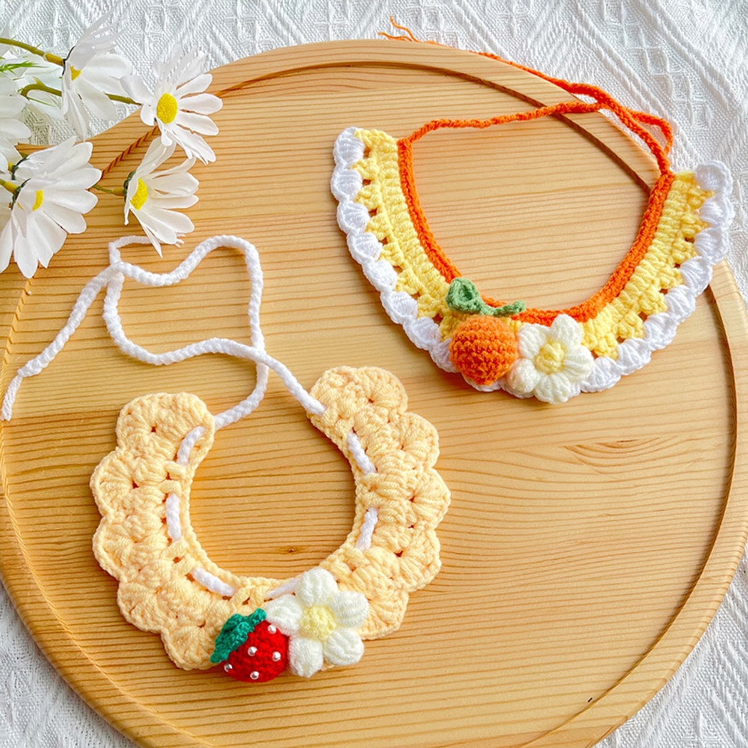 Mokka - Scalloped Floral Tie-On Princess Cat Collar