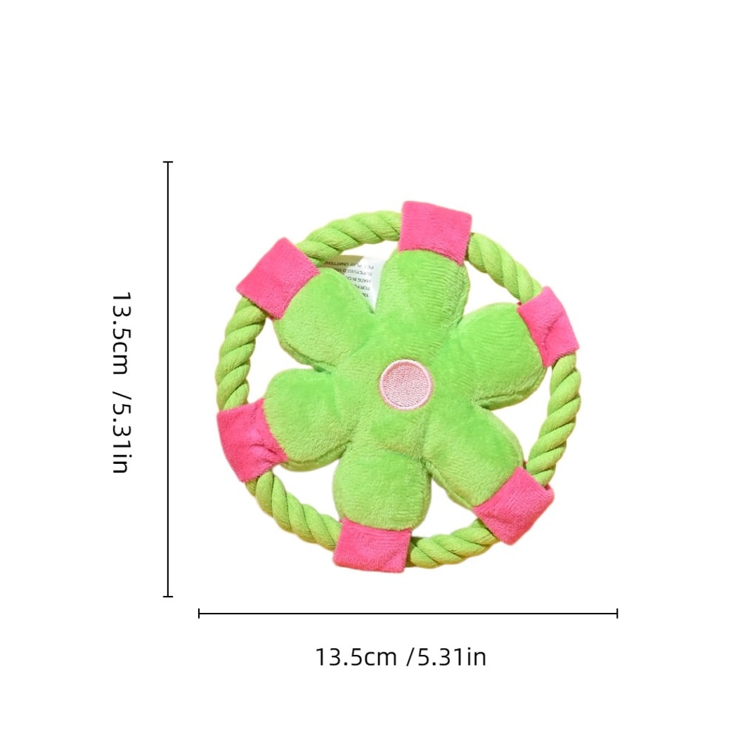 Petkin - Cartoon Flower Plush Frisbee Dog Toy