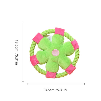 Petkin - Cartoon Flower Plush Frisbee Dog Toy