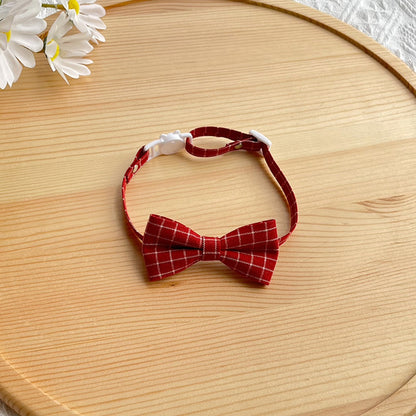 Mokka - British Plaid Bow Tie Cat Collar