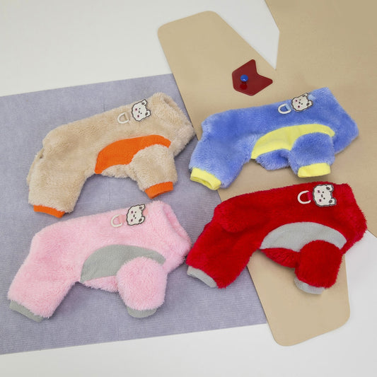 Ozzie - Bear Patch Colorblock Four-Leg Pet Jumpsuit