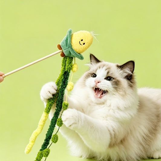 Moo - Playful Vegetable Theme Cat Wand Toy
