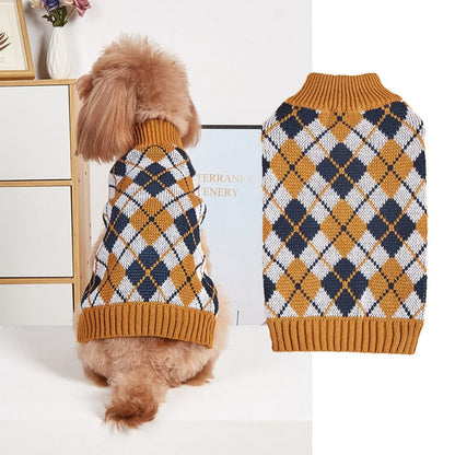Ozzie - Thanksgiving Pattern Ribbed Neck Pet Sweater