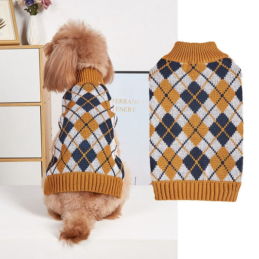 Ozzie - Thanksgiving Pattern Ribbed Neck Pet Sweater