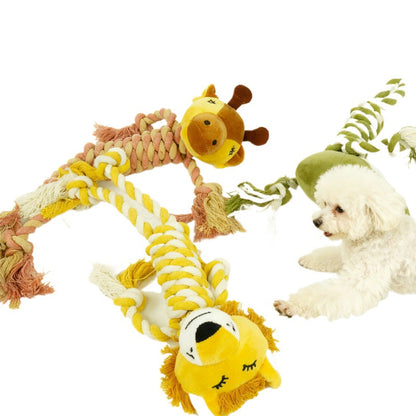 Petkin - Plush Animal Rope Dog Toy