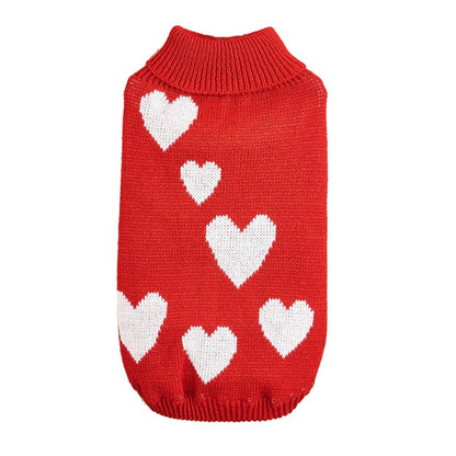 Ozzie - Heart Pattern Pet Knit Sweater Dress