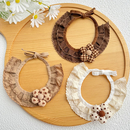 Mokka - Ruffled Flower Accent Cat Collar