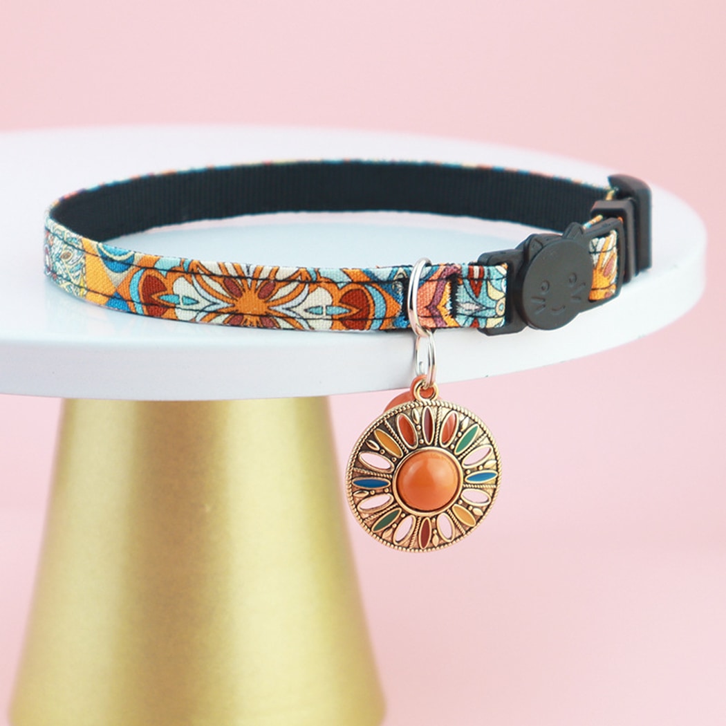 Mokka - Retro Bohemian Style Print Cat Collar