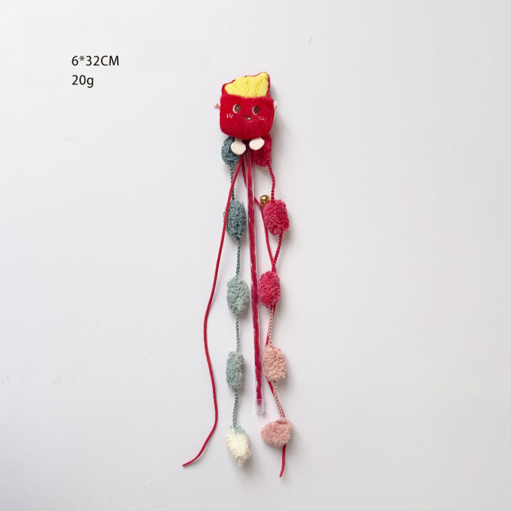 Moo - Playful Food Theme Plush Cat Wand Toy