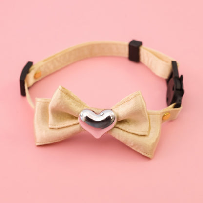Mokka - Decorative Heart Accent Cat Bow Tie Collar