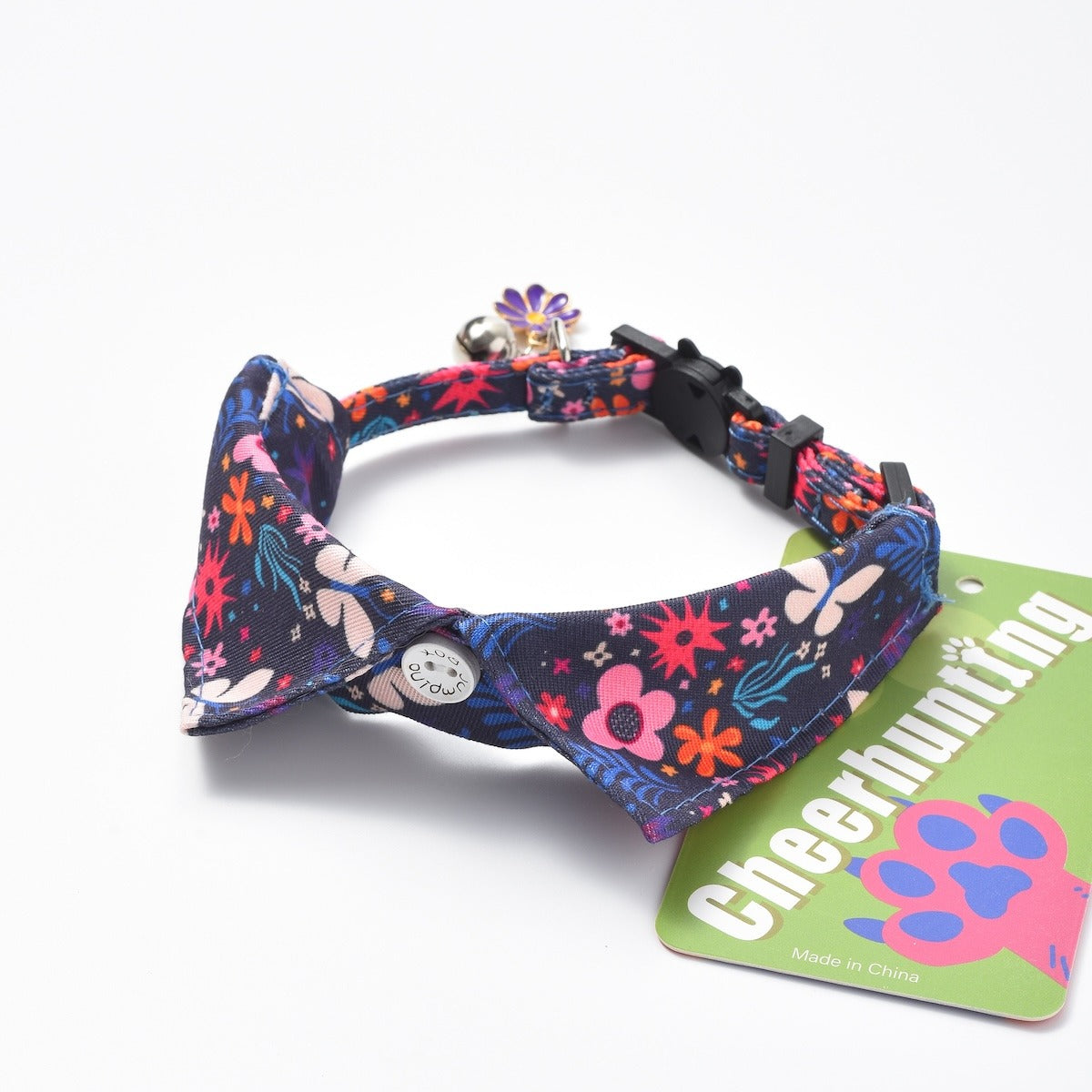 Mokka Flowal Cat Collar displayed on a white background highlighting colors