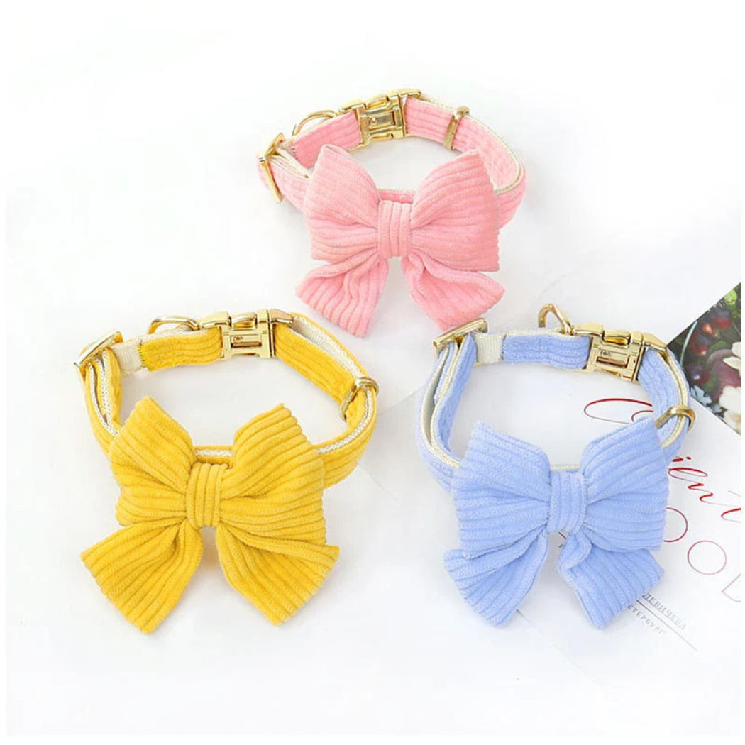 Loofie - Colorful Ribbed Bow Pet Collar