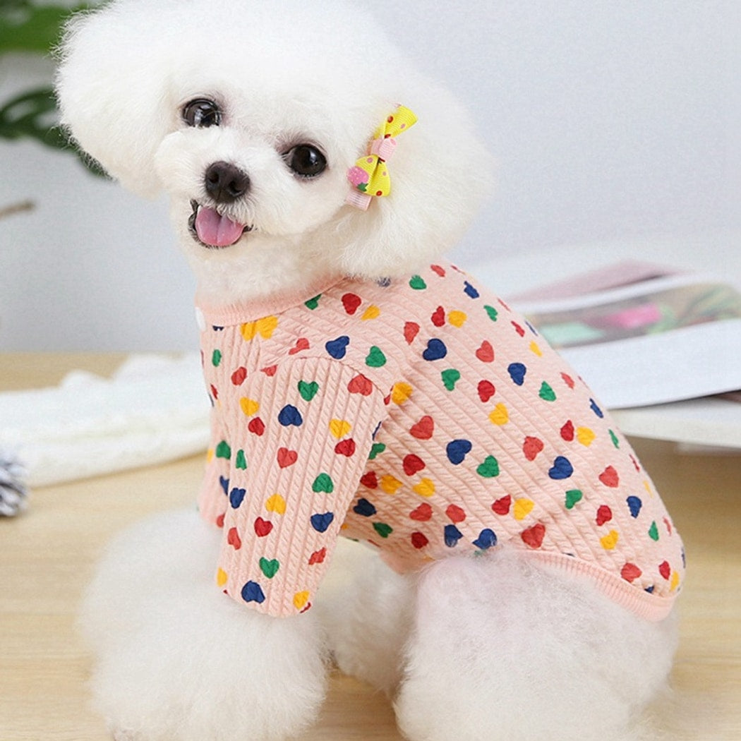 Ozzie - Heart Print Long Sleeve Dog Clothing