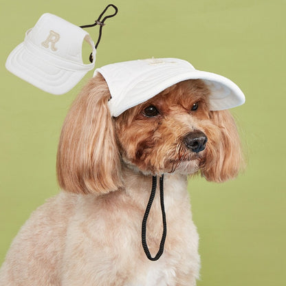 Back view of Ozzie Letter Dog Baseball Cap with adjustable strap and embroidered letter O